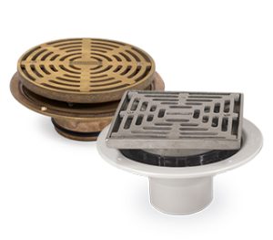 Bronze & PVC Podium Drains