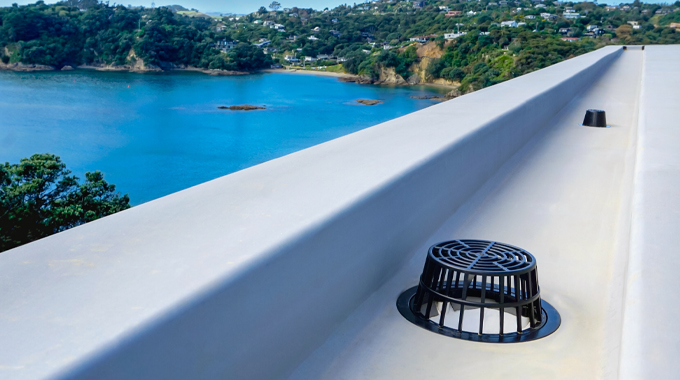 Sureflow uPVC roof drain system with dome grate and clamp ring