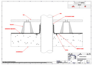 balcony downpipe penetration install detail