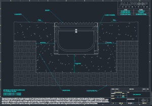 Commercial Channel trench drain install dwg haunchged