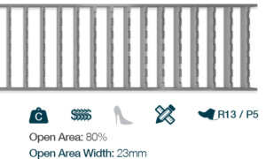 Slip Resistant (SRL) commercial kitchen food factory drainage linear grate