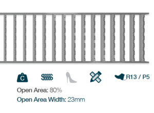 Slip Resistant (SRL) commercial kitchen food factory drainage linear grate