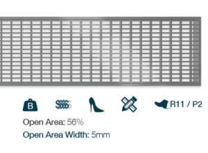 Wedge Wire (WW) Restaurant kitchen commercial food area linear channel drain grate