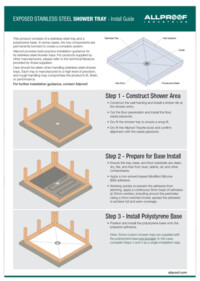 exposed stainless shower tray install guide