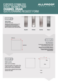 Exposed Tray Custom Order Form - Channel Drain