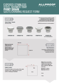 Exposed Tray Custom Order Form - Point Drain