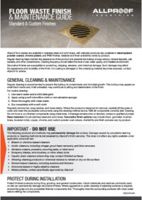 Floor Waste Finish & Maintenance Guide