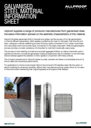 Galvanised steel information document