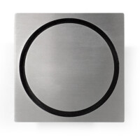 Stainless square in round shower point drain grate