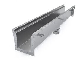 MCC100COx125x1OUT commercial kitchen drain channelac trench strip outlet factory stainless steel 100mm clean opening wide