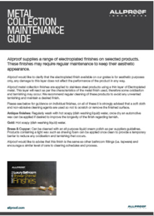 Metal electroplated finishes Maintenance Guide