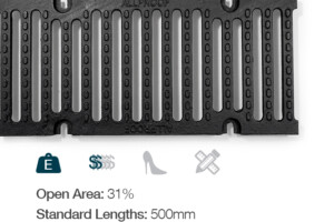 commercial channel strip trench slot drain grate cast iron