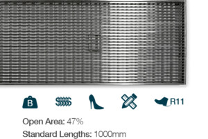 PC200x225-WW-V2-Class-B-Grate- Commercial channel drain grate