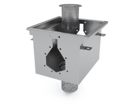 commercial kitchen factory drink bottle food preparation production prep facility drainage system solution custom stainless steel hygienic drain grate slot system sump product