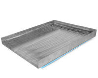 Bathroom shower tray base stainless steel tile over