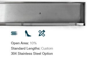 Tile Insert (TI) level threshold channel drain grate lid cover tile insert