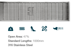 channel trench strip drain grate external surface water catchment commercial residential stainless Wedge Wire