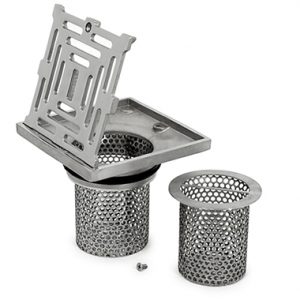 strainer double basket floor waste catchment water commerical point drain filter sediment collection
