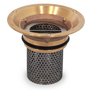 Product image vinly puddle flange bronze with stainless double strainer basket