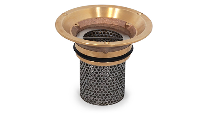 Product image vinly puddle flange bronze with stainless double strainer basket