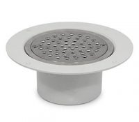 vinyl security drain plastic stainless steel lid small holes jail prison cell shower waste thumbnail