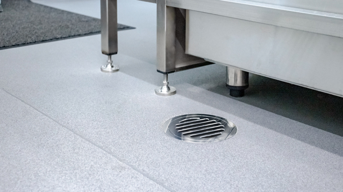 vinyl kitchen drain floor waste commercial