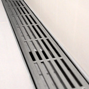 shower channel trench drain for bathrooms and showers with Vapour grate installed tiled shower modern bathroom