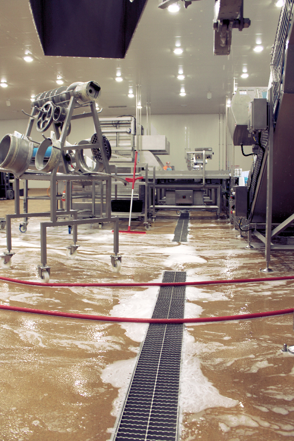 food production facility deep clean drainage system