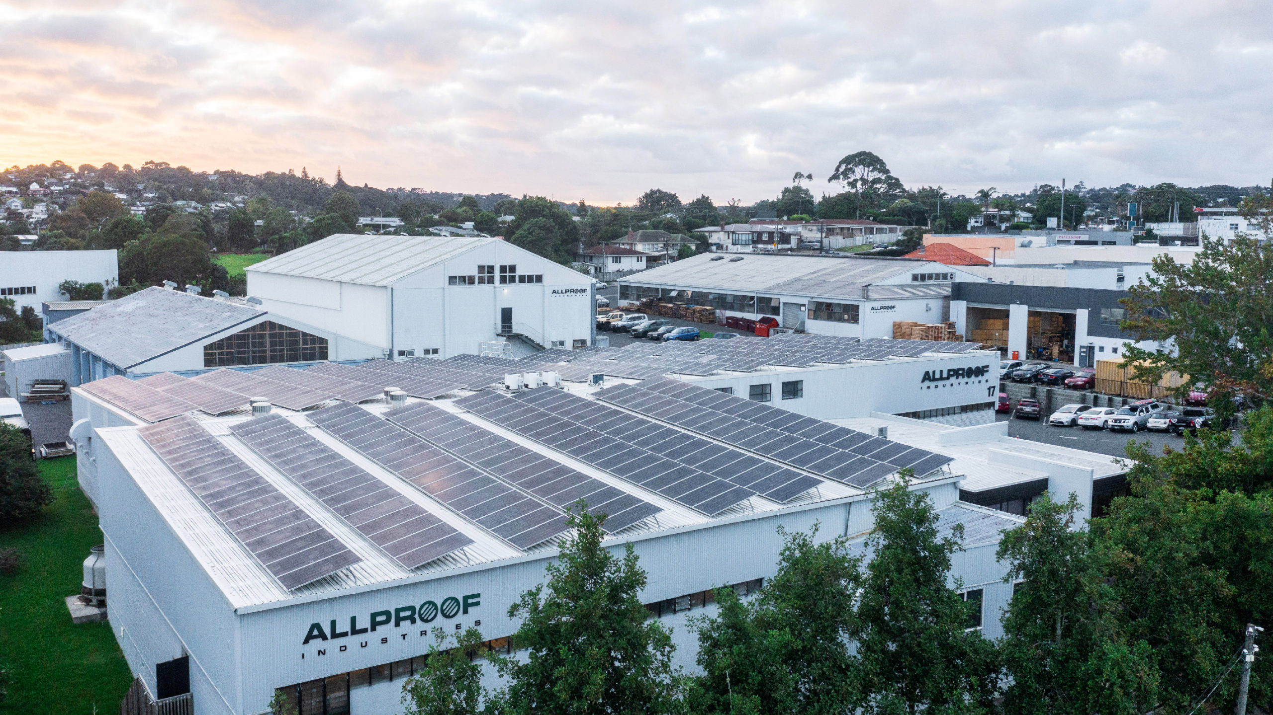 Allproof production facility solar panel install drainage manufacturer