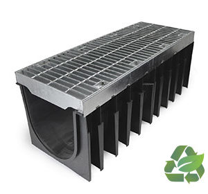 commercial plastic linear strip drain channel trench drainage large heavy duty trucks concrete surface drainage stormwater storm water