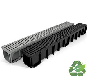 domestic driveway drain channel trench slot strip linear plastic recycled grate drainage