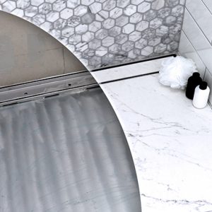 shower tray stainless steel base tile over with tile insert grate linear channel strip drain product image